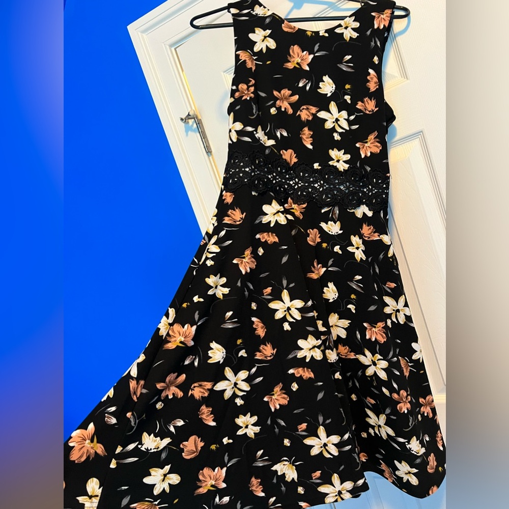 Black with flowers sundress.  Never worn